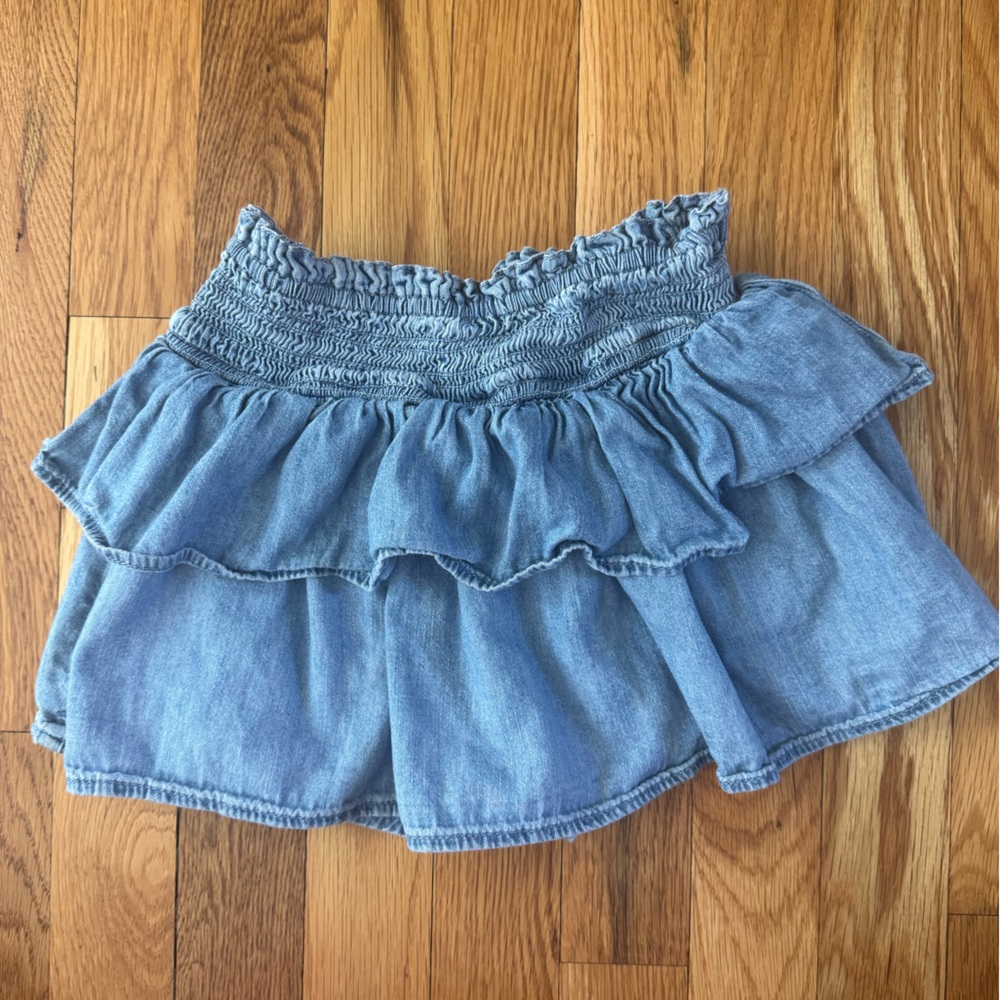 GAP Kids Light Blue Tiered Denim Skort